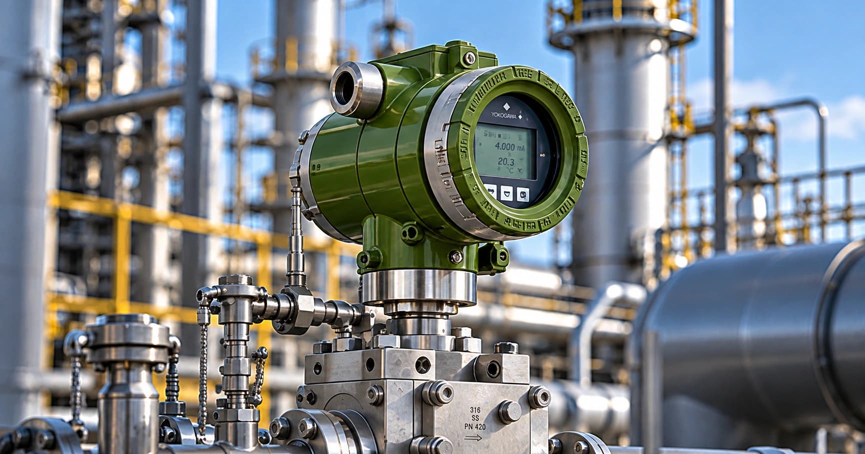 Industrial process instrumentation in a refinery